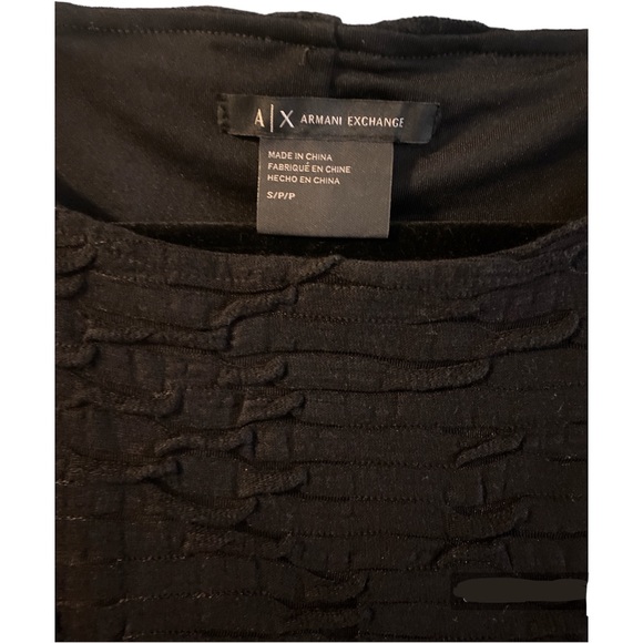 A/X Armani MiNi Dress Size Small Women Textured 3/4 Sleeve Black Cocktail - Picture 13 of 16
